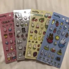 【韓国限定】ミッフィー　ボンボンドロップシール　4種セット　ぷっくりシール