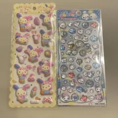 ぷくぷくあわわちゃん　プチドロップステッカー　うさはな　マシュマロシール　２枚