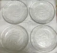 透明ガラス皿 4枚セット　昭和レトロ　保管品