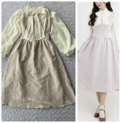 新品　アンアナザーアンジェラス　セット　ピンク　ワンピース　ボウタイブラウス