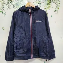 【OUTDOOR】 フード付き ナイロンジャケット ネイビーのサムネイル