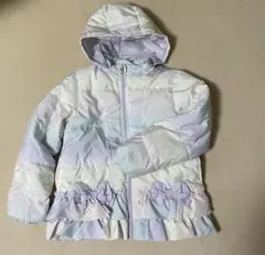 匿名配送　anyFAM パステルフリルダウンコート 140 ねこモチーフ