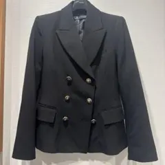 ZARA ブラック ダブルブレスト ブレザー