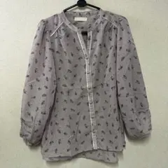 JEANASIS 薄紫 動物柄 長袖ブラウス