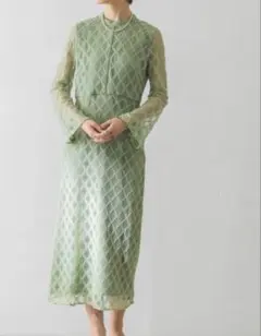 アーバンリサーチ LA MAISON ワンピース 総レース 結婚式 カーキ