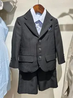 黒 ストライプ セレモニースーツ (ショートパンツ)3点セット