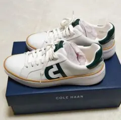 COLE HAAN ホワイト/濃いグリーン スニーカー