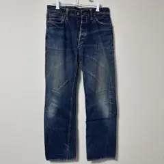 THE FLAT HEAD ダークブルー ストレートデニム