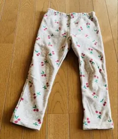 チェリー柄フリースズボン　グレー 110センチ