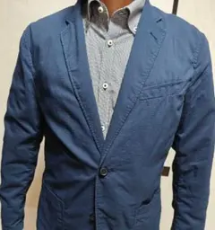 【送料無料】UNIQLOネイビー シングルボタンジャケット