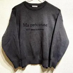 Te chi chi テチチ　サイドスリット クルーネック ニット グレー M