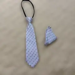 薄紫 ネクタイ ポケットチーフ付き