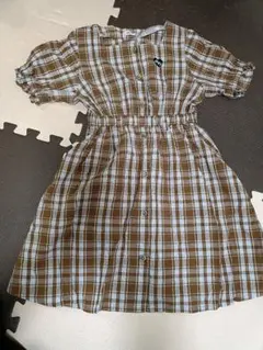 アルジー　チェック柄半袖ワンピース