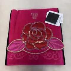 ANNA SUI ピンク バラ タオルハンカチ新品未使用タグ付き