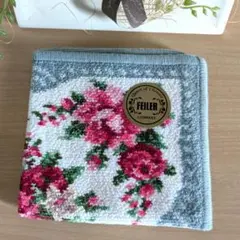 【新品】FEILER タオルハンカチ 優しい花柄 25cm フェイラーハンカチ