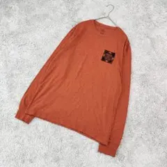 C512【アメリカンイーグル】長袖/Tシャツ/オレンジ/カジュアル/M