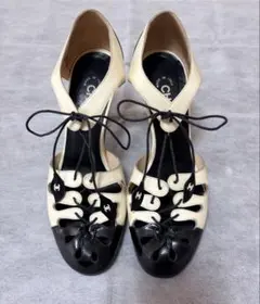 【希少　正規品】CHANELパンプス　編み上げサンダル　ココマーク　23.5cmのサムネイル