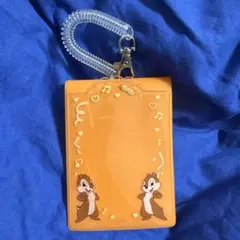 ディズニー　シークレットカードホルダー　チップとデール　オレンジ