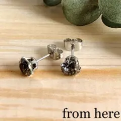 【再々販】《スワロフスキー》カットストーンピアス【クリスタルブラックパティナ】