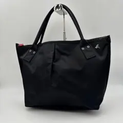 agnes.b アニエスベー トートバッグ ナイロン ドット A4 軽量 黒
