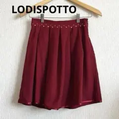 LODISPOTTO フレアスカートS ミニ 赤 ワイン ボルドー ビジュー