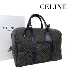 激レア セリーヌ 黒マカダム ボストンバッグ トリオンフ 大容量 4413