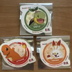 サーティワン　ポケモン　ステッカー　ナエトル　ヒトカゲ　ヒバニー　31 非売品のサムネイル