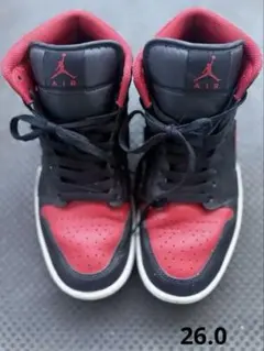 Air Jordan 1 スニーカー 26cmブレッドNIKE 赤黒のサムネイル