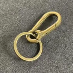 真鍮 キーリング カラビナ フック アンティークゴールド