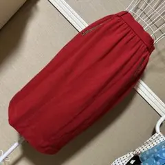 レトロ古着 ファスナーモチーフ刺繍✦ 赤いスカート ヴィンテージ 古着