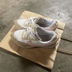 NIKE スニーカー ホワイト/ベージュ/ピンク US8 25cm
