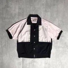 80s vintage】ボーリングシャツ 開襟シャツ ピン黒 日本製 50s - メルカリ