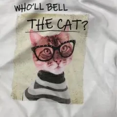 メガネ猫プリント　長袖Tシャツ　未使用　新品　　部屋着