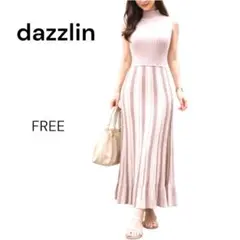 ★美品★dazzlin ダズリン ノースリーブワンピース FREE ロングピンク