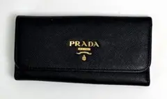 PRADA プラダ キーケース・リボン・サフィアーノレザー・ブラック・黒