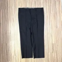 メンズ スラックス ウール100% ストライプ柄 ブラック　クラシック