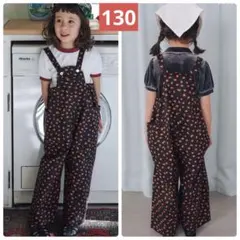 soft cheese 花柄サロペット　130 オーバーオール　しまむら　デニム