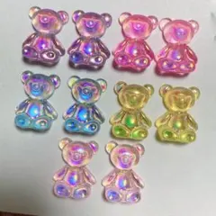 ⭐︎10個セット⭐︎ クマ　ハンドメイド素材　デコパーツ　ホイップデコ　ケース