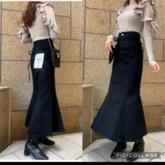 [スナイデル] Healthy DENIMデニムハイウエストレースアップスカート