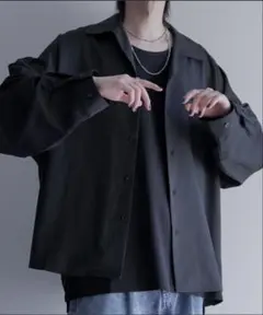 ブラック オーバーサイズシャツ Lサイズ cussil