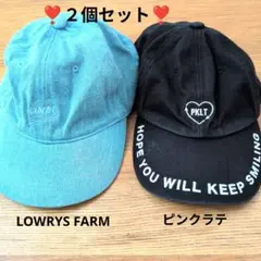 親子で❣️LOWRYS FARM❣️ピンクラテ　キャップ 2点セットのサムネイル