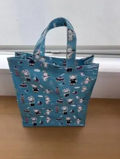 【familiar】ファミリア トートバッグ ビニール コーティング 水色