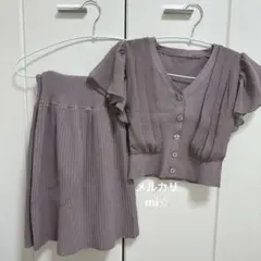 MERCURYDUO 異素材ドッキングリブニットセットアップ