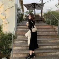 LOVAN　ニットワンピース　ブラック