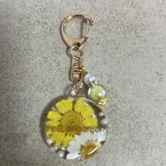 ハンドメイド レジン 猫ちゃん ドライフラワー キーホルダー チャーム