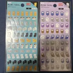 DAISO ミニシール ネコ フクロウ 2枚セット