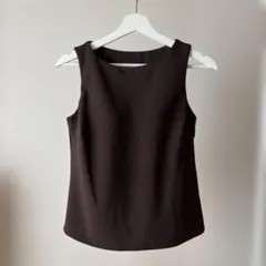 ユニクロ/UNIQLO クレープジョージーボートネックブラトップ　ブラウンMのサムネイル