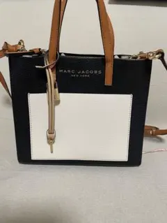 MARC JACOBS レザー トートバッグ 黒/白