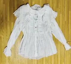 ZARA フリルホワイト ブラウス