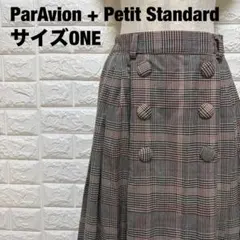 ParAvion グレンチェック プリーツ フレアスカート きれいめ【2257】のサムネイル